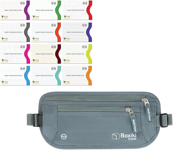 Ultimate RFID Travel Protection Kit: 12 Sleeves and RFID Money Belt for Unparalleled Security on Your Adventures