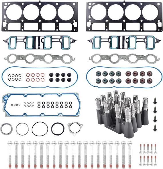 NON AFM DOD Lifters Kit with Head Gasket Set, Bolts for 2007-2016 LS Chevy Silverado GMC Sierra Yukon 6.0 6.2L