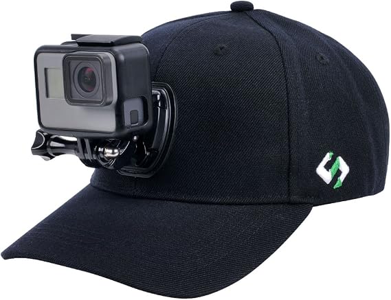 Smatree Baseball Hat with Quick Release Buckle Mount Compatible for GoPro 5 Session Hero 10/9/8/7/6/5/4/3 Plus/3/2/1/DJI OSMO Action Cameras (L 58-60cm) Black