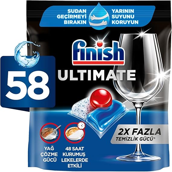Finish Ultimate 58 Capsule Dishwasher Detergent Tablet (1 x 58 Capsules)