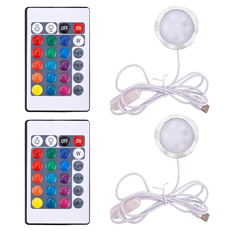2pcs LED Lamp Kit 001 for Bambu Lab 3D Printing, 16 Colors Remote Control LED Light Kit 5V USB Powered Compatible with Bambu Lab/Makerworld/Makeronline Printer Accessories
