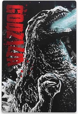 Open Road Brands Godzilla Atomic Breath Metal Sign - Vintage Godzilla Wall Art for Man Cave, Game Room or Movie Room