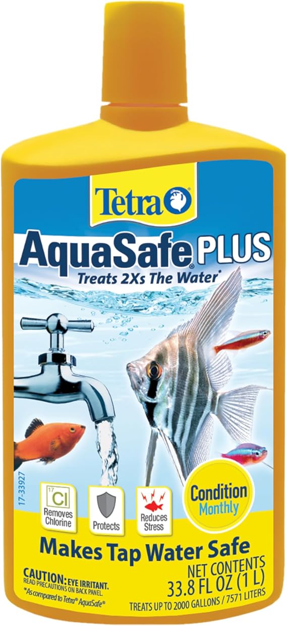 Tetra AquaSafe Plus Water Conditioner & Dechlorinator For Aquarium, 33.8 oz