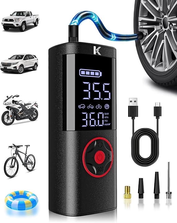 Tire Inflator, Portable Air Compressor for Car, 150 PSI