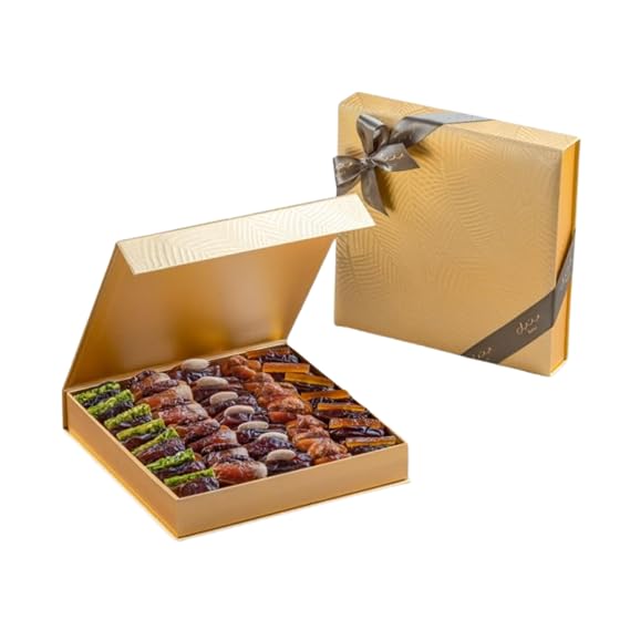 Bateel | Gold Palm Gift Set | Filled Dates | Medium | Premium Gift Set | 20.5 oz