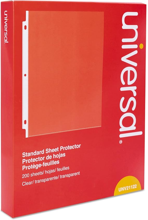 Standard Sheet Protector, Standard, 8.5 x 11, Clear, 200/Box
