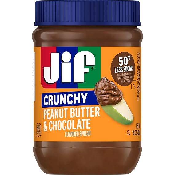 Jif Crunchy Peanut Butter & Chocolate Flavored Spread, 15 Oz. Jar