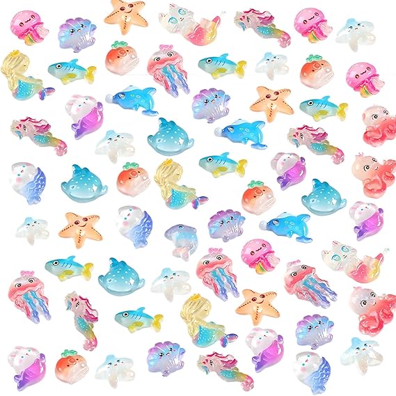 50PCS Mini Sea Animals, Mini Resin Animals, Fish Tank Decorations | Mini Animals, Resin Animals Mixed, Resin Animals Rare, Mini Animal Figures, for DIY Fish tTanks, Aquariums, and Mini Gardens