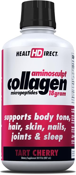 HEALTH DIRECT AminoSculpt Sugar-Free Liquid Collagen, Tart Cherry, 30 oz