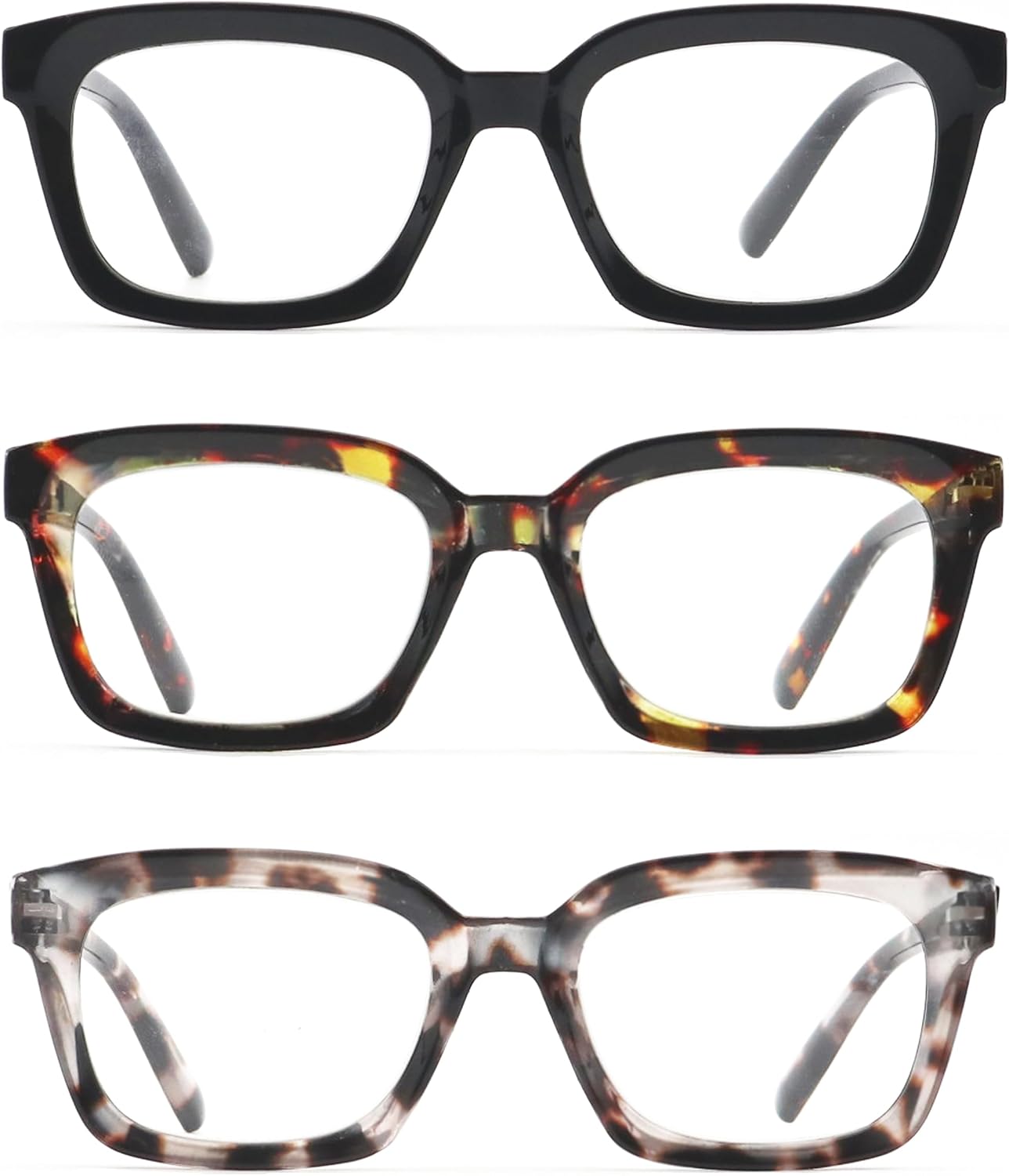 Oprah Style Reading Glasses for men women Square Blue Light Blocking Computer Reader