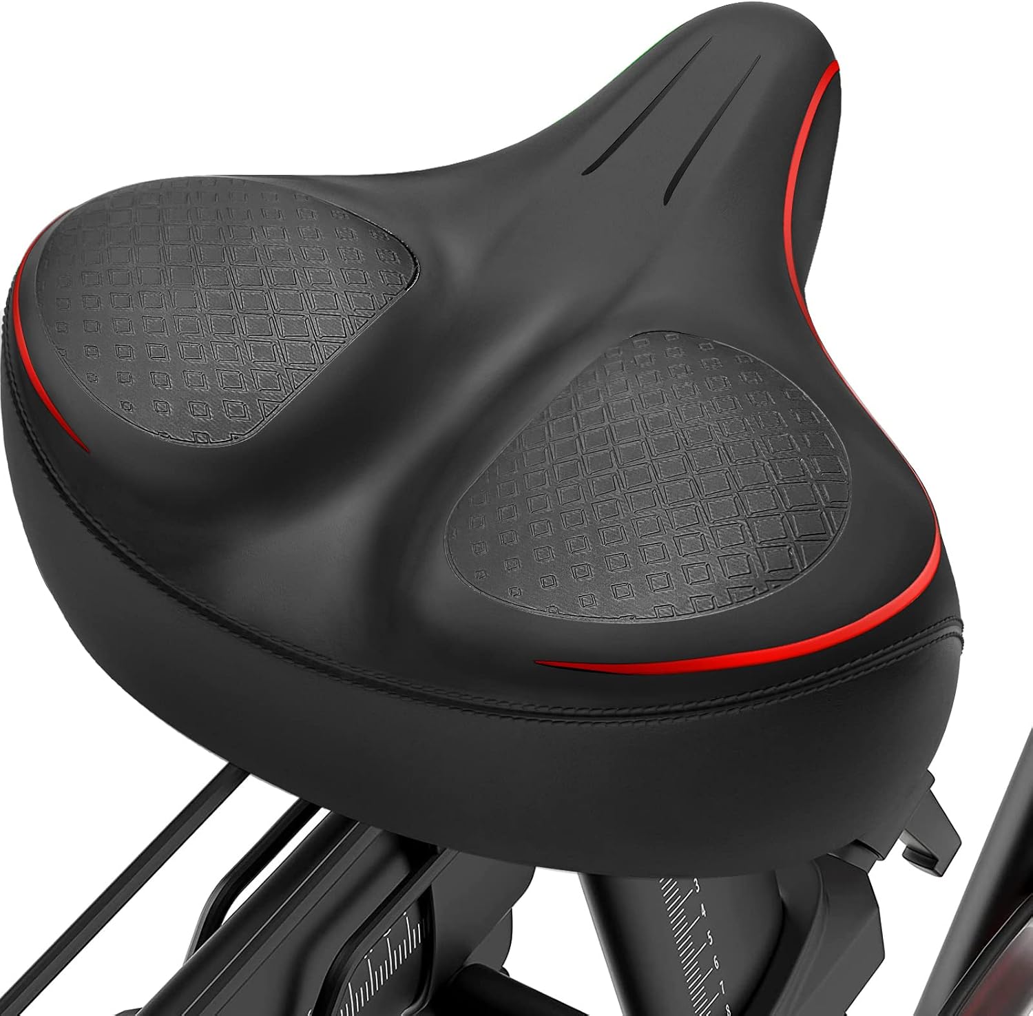 Oversized Noseless Bike Seat for Peloton Bike and Bike, Comfort Extra Wide Bicycle Seat Cushion for Men Women, Saddle Accessories Replacement for Exercise Bikes, EBikes, Cruiser Bike