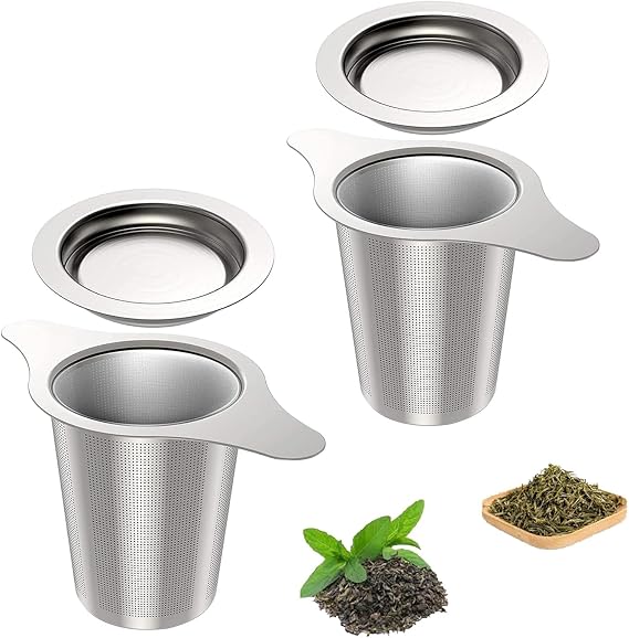 Tea Infuser for Loose Leaf Tea, Stainless Steel Tea Infuser, Extra Fine Mesh Tea Strainers Filter Fine Tea Leaves Effectively, Fit Tea Pots/Mugs (2)