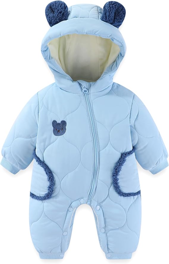 JiAmy Baby Bear Snowsuit Baby Winter Clothes Hooded Newborn Winter Coat Toddler Boy Girl Clothes
