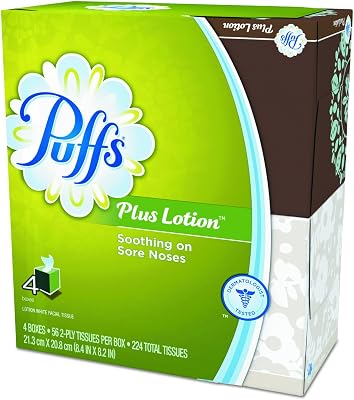 Puffs Plus Lotion Facial Tissues,4 count,pack of 6