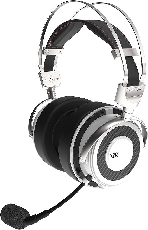 VZR Model One Gaming Headset 3D Audio for First-Person Shooter/FPS Gaming, Patented CrossWaveTM Spatial Audio, Removable Noise-Canceling Mic, 3.5mm Wired, Ultra Low Latency, All Day Comfort