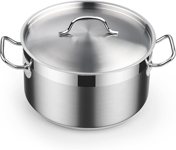 Cooks Standard Professional 6 Quart Stock Pot with Lid, Stainless Steel Dutch Oven Pot