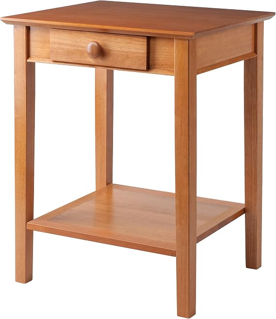 Winsome Studio End Table/Printer Stand, with Drawer, 29", Honey