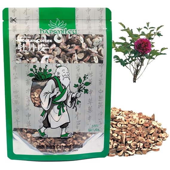Hapsmiley Dried Peony Bark (Mu Dan Pi) Bulk Herb Raw Material, 3.5oz 100g