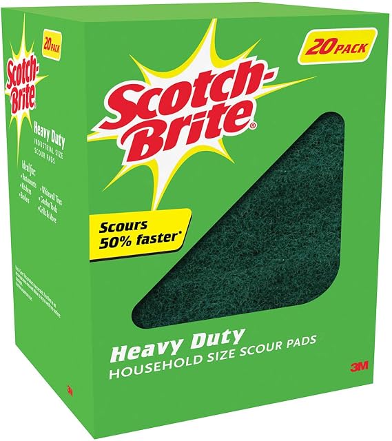 Scotch Brite 3M Heavy Duty Scouring Pads 6"X 9" Heavy Duty Scouring Power Of Scotch-Brite (20 Pack)