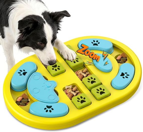 Dog Puzzle Toy, Interactive Treat Dispensing Toys, Yellow