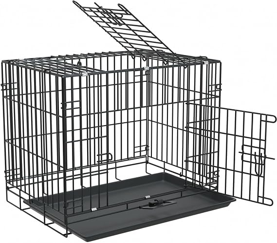 Dog Crate for Little Dogs, Escape-Proof Wire Kennel with Handle & Removable Tray, Reinforced Wise Frame, Easy to Clean
