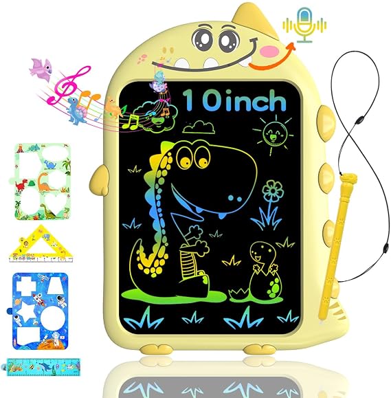 10 Inch Dinosaur Writing Tablet with Voice Recording and Sound Effects