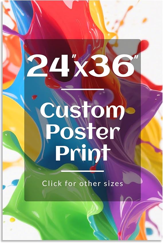 Personalized Custom 24x36 Poster Upload Your Photo to Create Canvas Wall Art Print for Home or Office (Unframed)