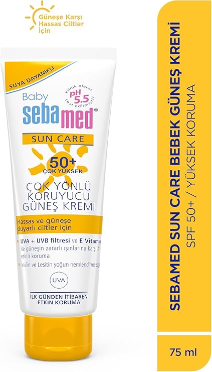 Sebamed Baby SPF 50+ UVA - UVB Filter and Vitamin E Effective Versatile Protective Children's Sunscreen 75 ml