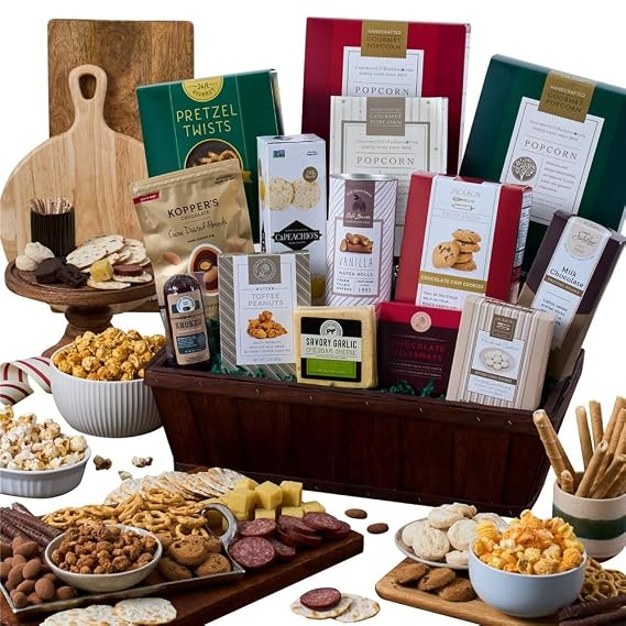 Snack & Chocolate Gift Basket Deluxe - Gourmet Food Gift by