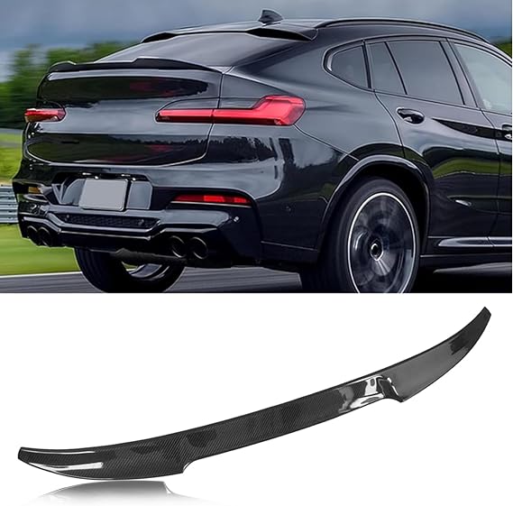 MotorFansClub Rear Spoiler Trunk Wing Fit for BMW X4 G02 M40i M40d 2019 2020 2021 2022 2023 2024 2025 CS Style Trunk Lid Spoiler Real Carbon Fiber(Does't Fit for F25 G01 X3 F26)