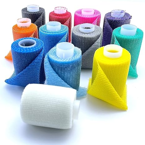 OrthoTape 4 INCH Fiberglass Cast Tape (10 Rolls) (Black)