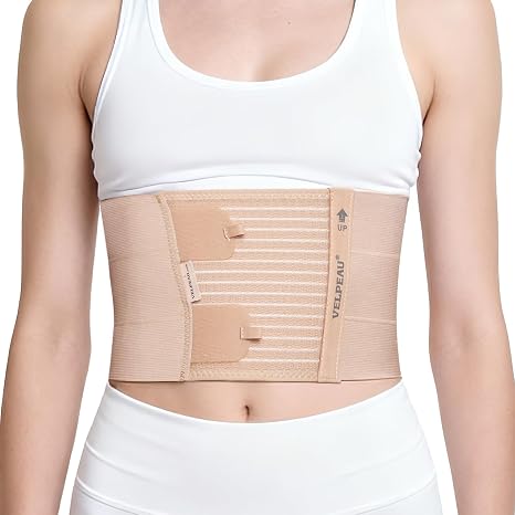 Velpeau Broken Rib Brace for Men & Women - Compression Chest Binder Belt for Cracked, Bruised, Fractured, Dislocated Ribs, Costochondritis Relief, Sternum Support ((Standard Version: 6.7" Width, Reg)