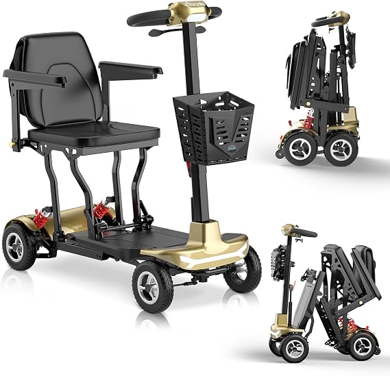 4-Wheel Folding Mobility Scooters for Seniors Adults, 37.5 lbs Lightweight