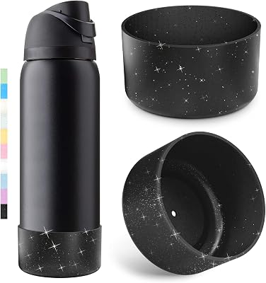 2PCS Diamond Silicone Boot for Owala Water Bottle, Anti-Slip Protective Sleeve for Owala Twist,FreeSip and Flip Stainless Steel Water Bottle, BPA-Free, Dishwasher Safe, Accessories