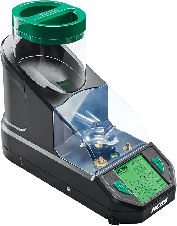 RCBS MatchMaster Powder Dispenser, Dual Tube Technology, 0.04 Grain Accuracy, Black/Green