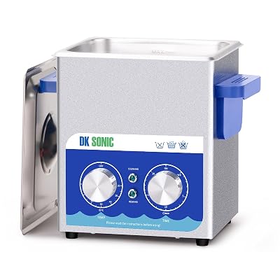 DK SONIC Ultrasonic Cleaner,2L 60W Ultrasonic Jewelry Cleaner with Heater& Mechanical Timer,Sonic Cleaner for Cleaning Jewelry,Eyeglasses,CoinsInclude Basket