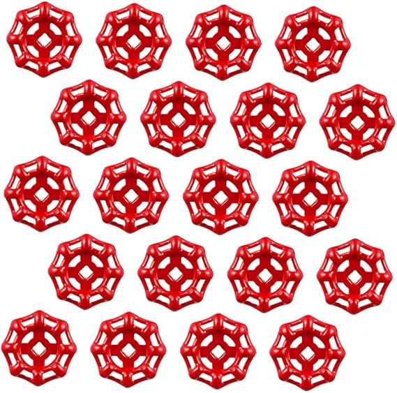 20Pcs Red Cast Iron Gate Valve Handwheel Handles Metal Replacement Faucet Valve Wheels for Outdoor Hose Bib