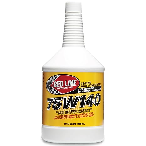 Red Line 57914 75W140 GL-5 Synthetic Gear Oil for Hypoid Limited Slip Differentials - 1 Quart
