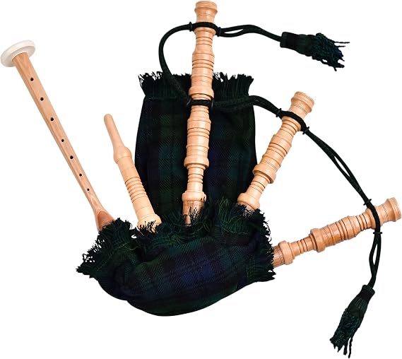 Mini Miniature Bagpipe, Rosewood Bagpipe for Beginners Playable Gift. (BlackWatch)