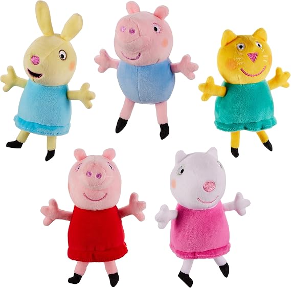 Peppa Pig Peppa and Friends Collectable Plush 5-Pack, Toys, Preschool Toys, Gift for age 1-5