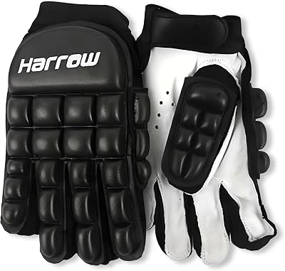 Harrow Double Down Field-Hockey-Gloves | Indoor & Outdoor Play | Flexible & Comfortable Design for All Hand Sizes| High-Density Foam Protection | Ventilated Palm Grip | | Left & Right Hand
