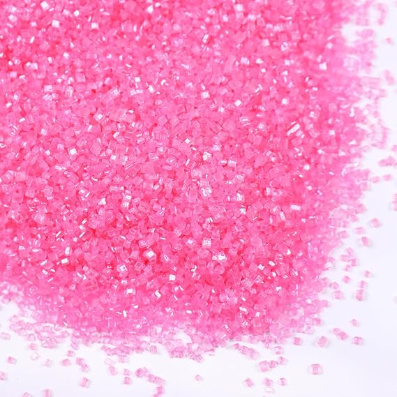 Pink Sanding Sugar 150g (5.3 oz) - Edible Sparkling Sugar for Baking Decorations, Cookies, Cakes, Cupcakes Ice Cream Toppers - Vibrant Pink Color Sugar Crystals