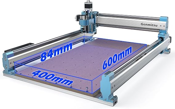 Genmitsu CNC Router Machine 4040-PRO + Y-axis Extension to 4060 Kit + 2pcs Threaded Inserts 2060 MDF Spoilboard