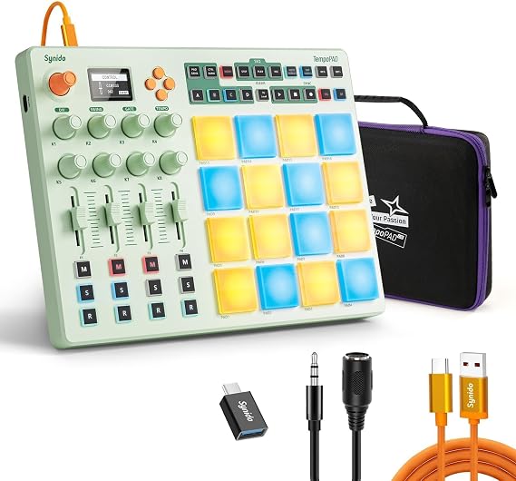 Wireless MIDI Pad Controller 16 RGB Pads Green for Starters
