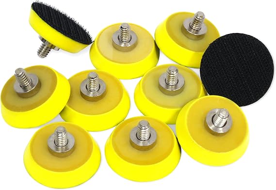 Ouya 10PCS 1/4-20 Thread 1" Velcro Backing Pad Hook and Look Plate for Air Sander and Dual Action Car Polisher