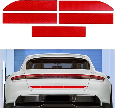 20Pcs Car Wheel Hub Reflective Sticker, Reflective Wheel Rim Stripe Decal Sticker, Night Reflective Safety Decoration Strip for Cars, Motorcycle Bumper-Red