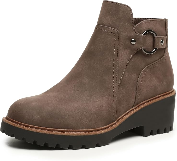 Womens Ankle Boots Chunky Low Heel Short Booties Dress Fall Boots