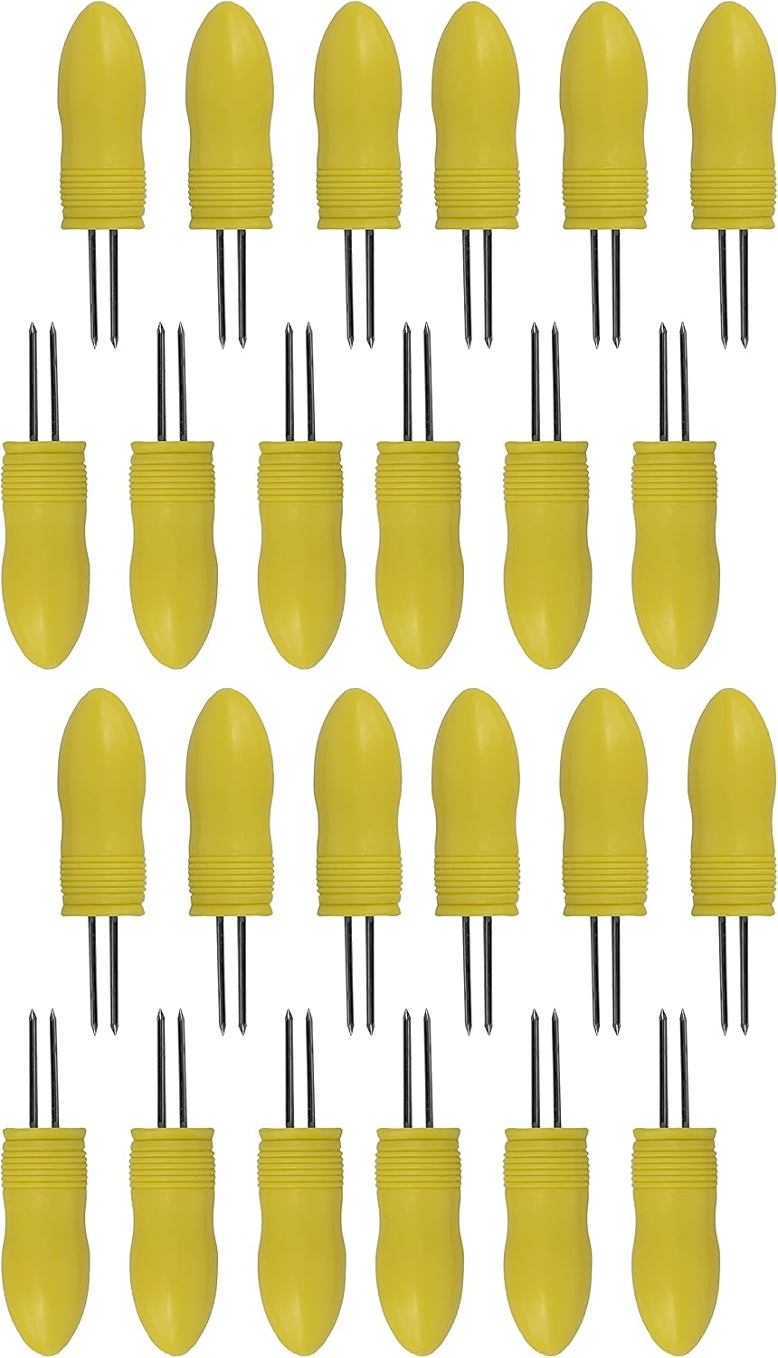 24ct Yellow Black Duck Corn Skewers with Soft Grip Handles