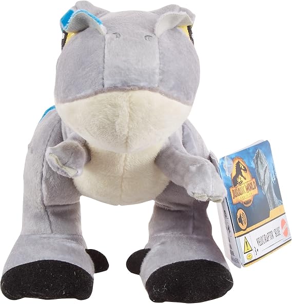 Jurassic World Plush Dinosaur Creatures with Sound - Inspired by Blockbuster Hit Jurassic World Dominion ~ HHB31 - Velociraptor Blue ~ Approx. 9" Long ~ Hear Me Roar!