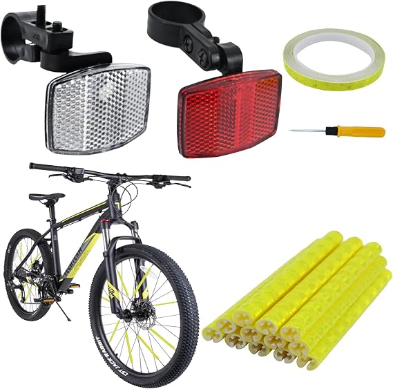 12Pcs 8m Bike Spoke Reflectors Reflective Tape for Cycling with Screwdriver